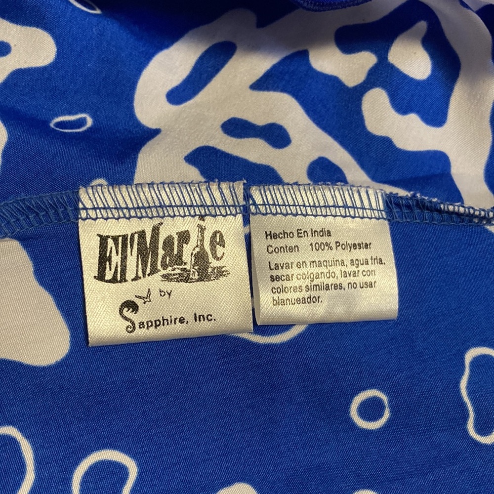 VTG Fish Sundress Slip Dress Blue Tropical Sleeveless 90s Y2K Printed Beach Top - Picture 8 of 9